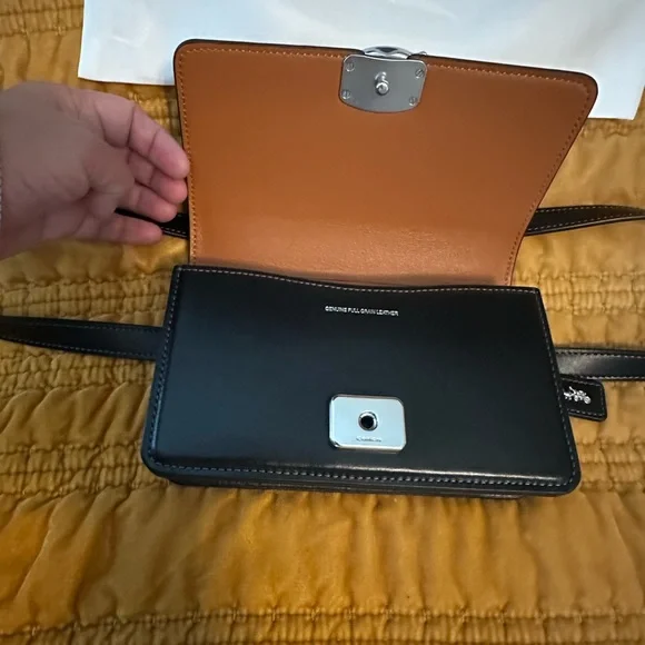 Coach Black Belt Bag with Silver Accent - Picture 3 of 7